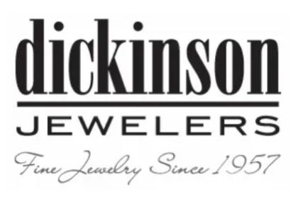 A black and white logo for dickinson jewelers.