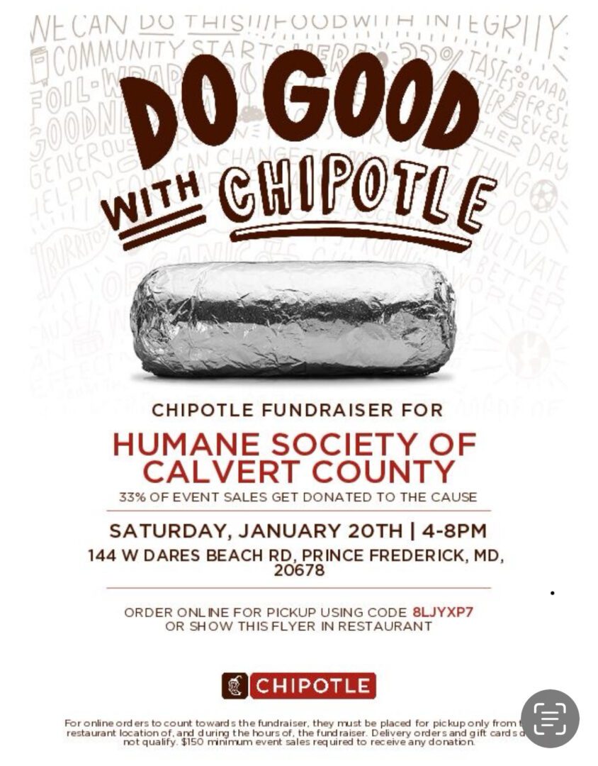 A poster for the chipotle fundraiser.