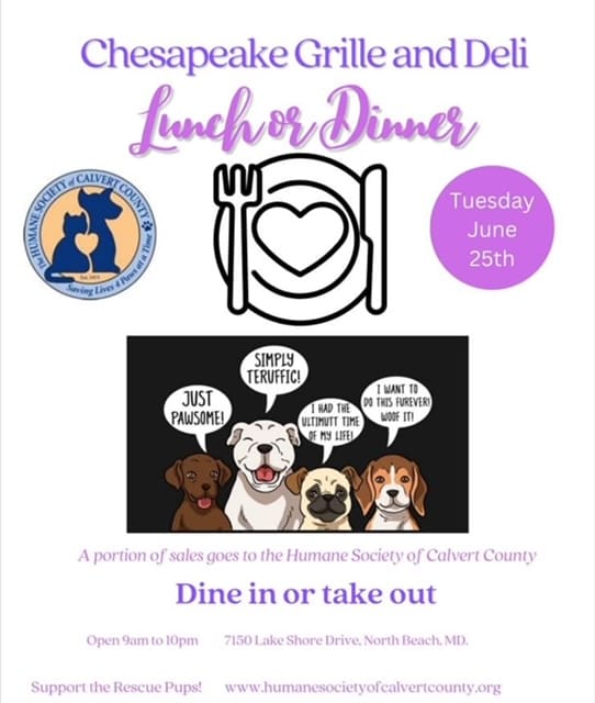 Chesapeake Grille and Deli lunch or dinner flyer.