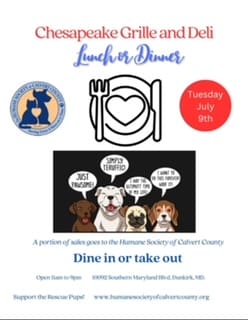 Chesapeake Grille and Deli fundraiser flyer.