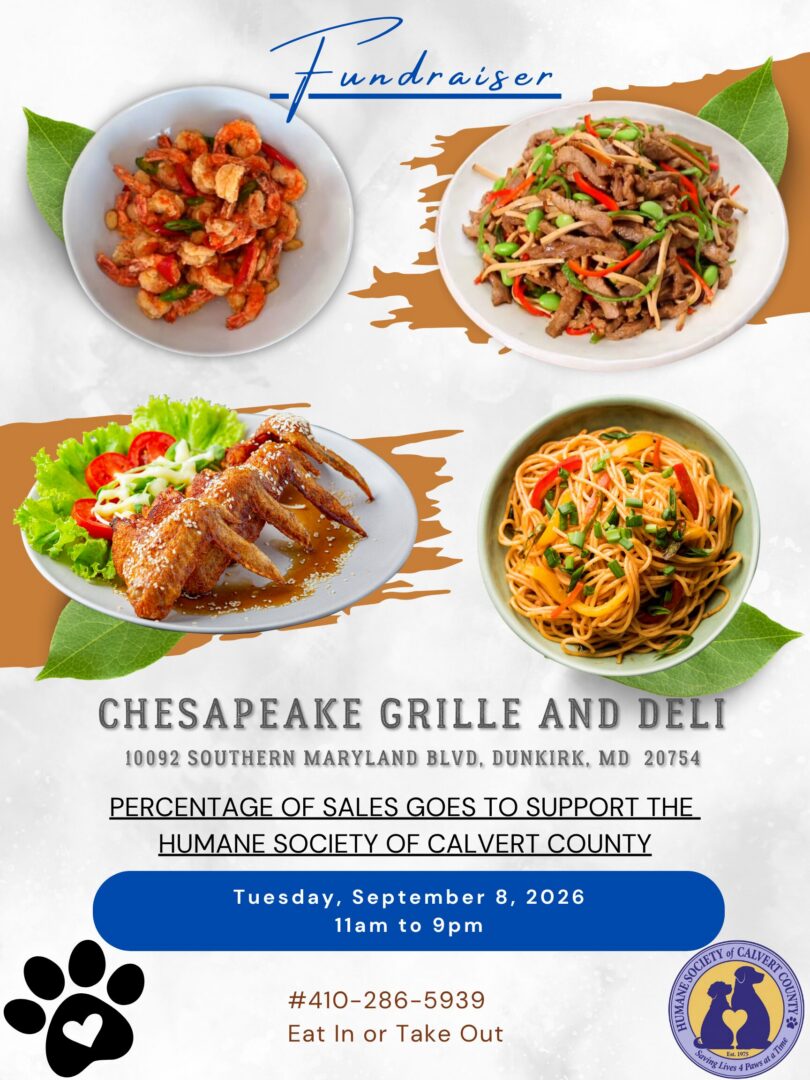 Fundraiser flyer featuring delicious food options.